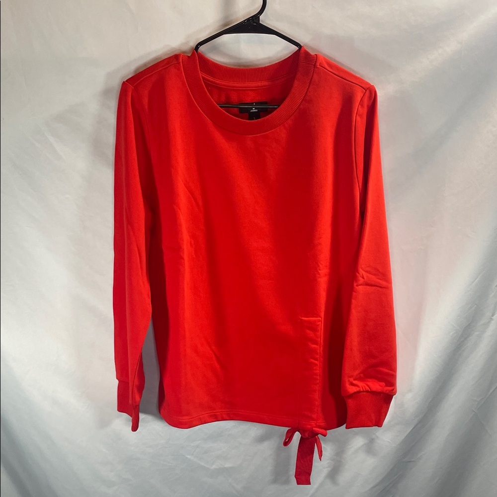 Jason Wu Red/Tangerine Orange Crew Neck Sweater